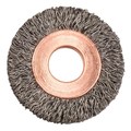 Weiler 1-1/4" Dia Crimped Wire Wheel, .008" Steel Fill, 3/8" Arbor Hole 15732